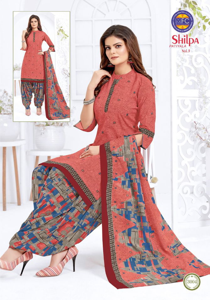 Mfc Shilpa Patiyala 3 Printed Cotton Casual Daily Wear Dress Material Collection